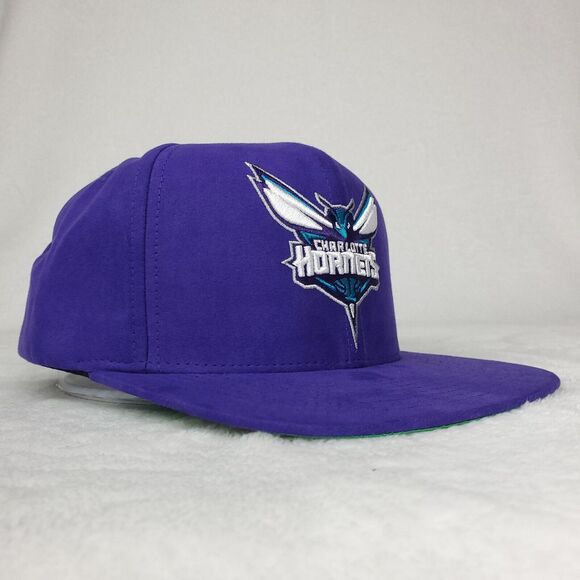 Charlotte Hornets Mitchell & Ness NBA Snapback Hat Cap 3D Logo Faux Suede NWT - Picture 3 of 8